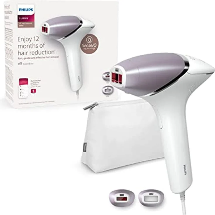 Philips Lumea IPL Haarentfernungsgerät 8000 Series – Haarentfernungsgerät mit SenseIQ Technologie, 2 Aufsätze für Körper und Gesicht (Modell BRI944/00) – Bild 1