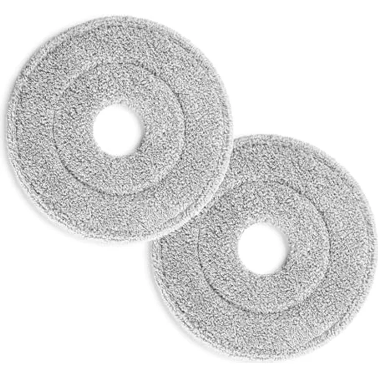 CLEANmaxx Power Spin-Mopp Wischtücher | Saugstarke Mikrofaser-Wischtücher im praktischem 2er-Set | Für alle Böden geeignet & Waschbar bei 40 °C | Ersatz-Stück [Ø 23cm] – Bild 1