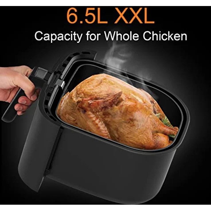 GRIFEMA GC2001, Heißluftfritteuse 6.5L/1800W ohne Öl- Luftfritöse mit Digitalem LED Touchscreen, Friteuse 12 Programmen, Heissluftfriteuse Präziser Temperaturregelung, Airfryer Zeitsseinstellung – Bild 2