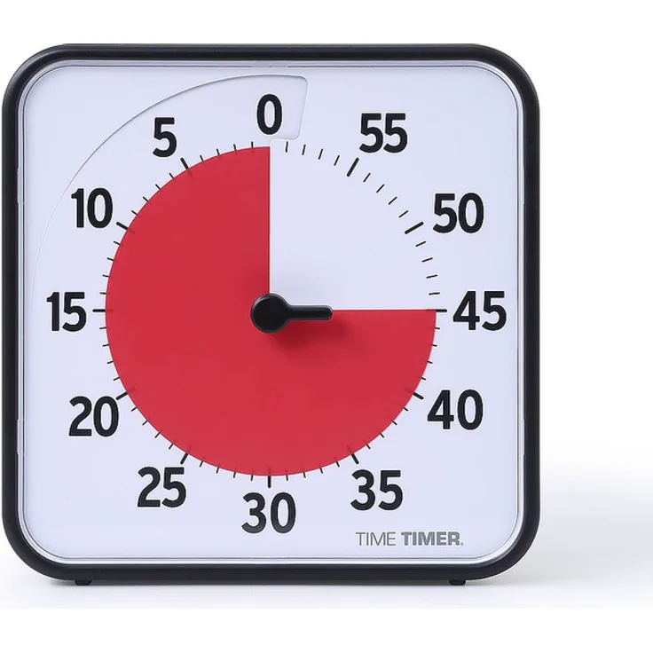Time Timer, 60 Minuten, 8" Zoll Medium 18x18cm mit Dry Erase Card, neues Modell inkl. Time Timer App für Apple Produkte, sehr leiser Quartz-Mechanismus, ausklappbare Standfüße und Magnet, schwarz
