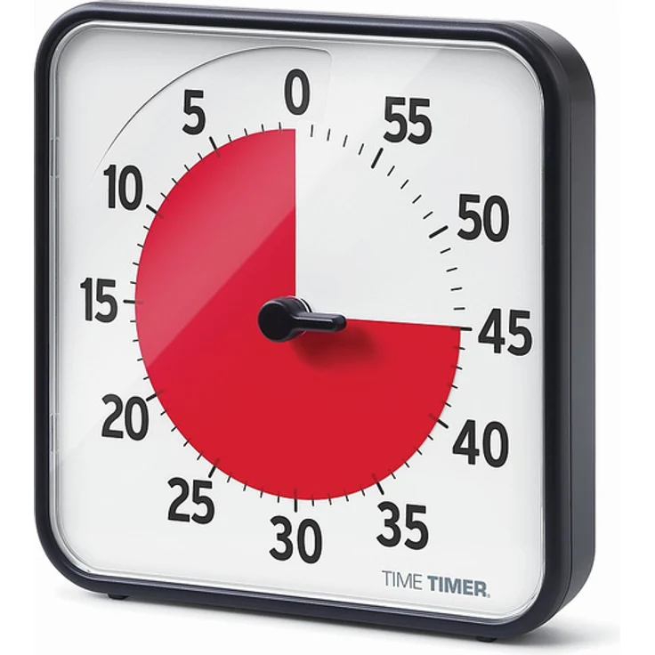Time Timer, 60 Minuten, 8" Zoll Medium 18x18cm mit Dry Erase Card, neues Modell inkl. Time Timer App für Apple Produkte, sehr leiser Quartz-Mechanismus, ausklappbare Standfüße und Magnet, schwarz – Bild 3