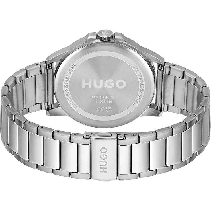 Hugo Boss Herrenarmbanduhr, 1530246, Quarzuhr, 43mm, Wasserdicht, silber, schwarz – Bild 2
