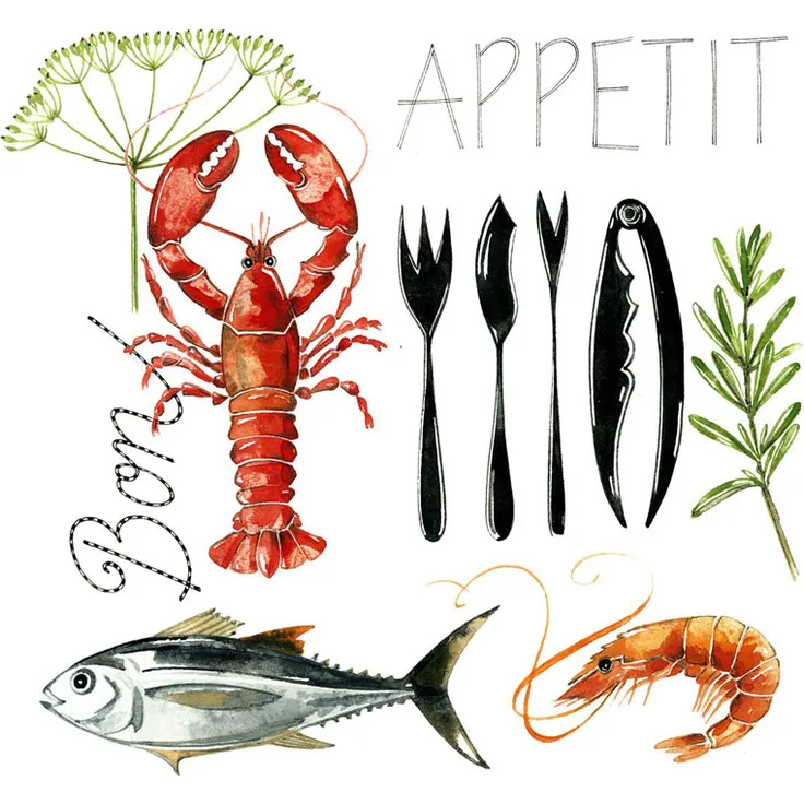 Paperproducts Design Servietten 33x33 cm Fish Food