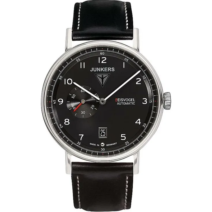 Junkers 6704-2 Eisvogel F13 Herren Uhr Automatik Armband Leder Armbanduhr Uhren