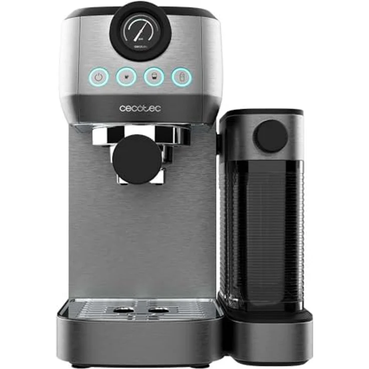 Cecotec Halbautomatische Espressomaschine Power Espresso 20 Steel Pro Latte, 1350 W, ForceAroma-Technologie, Full-Milk-Tank, Instant Cappuccino, Tassenwärmer, Doppelter, Edelstahl – Bild 2
