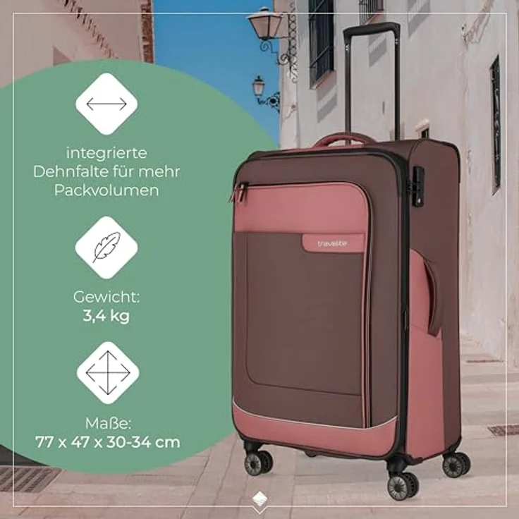 Travelite Viia 4w Trolley L 77 Frühlingsrose, 91 l Volumen – Bild 4
