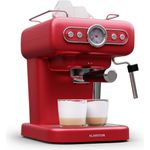 Klarstein Espressomaschine Espressionata Evo, 1.2l Kaffeekanne, Kaffeemaschine 950 W 19 Bar 2 Tassen, Retro Mini-Espressomaschine mit Siebträger, Edelstahl-Kaffeemaschine in cremigem Weiß