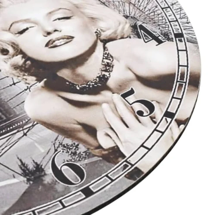 vidaXL Wanduhr Vintage Marilyn Monroe 30 cm Analog Uhr Küchenuhr Mehrfarbig – Bild 5
