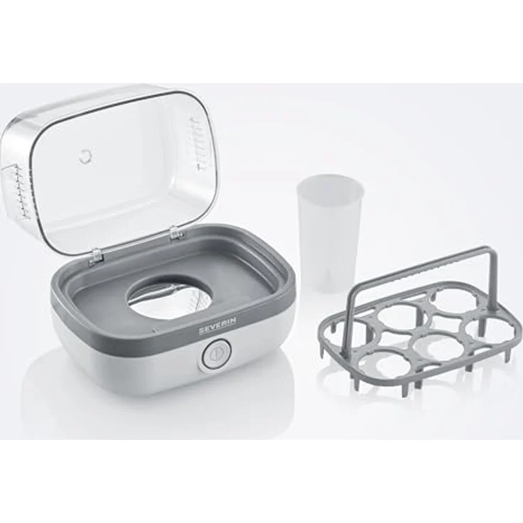 Severin EK 3164 Eierkocher, 420W,  für 6 Eier, Deckel transparent, Kunststoff, weiß, grau – Bild 5