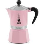 BIALETTI Espressokocher Primavera Rainbow 3, für 3 Tassen, hochwertiges Aluminiumgehäuse, hitzebeständig