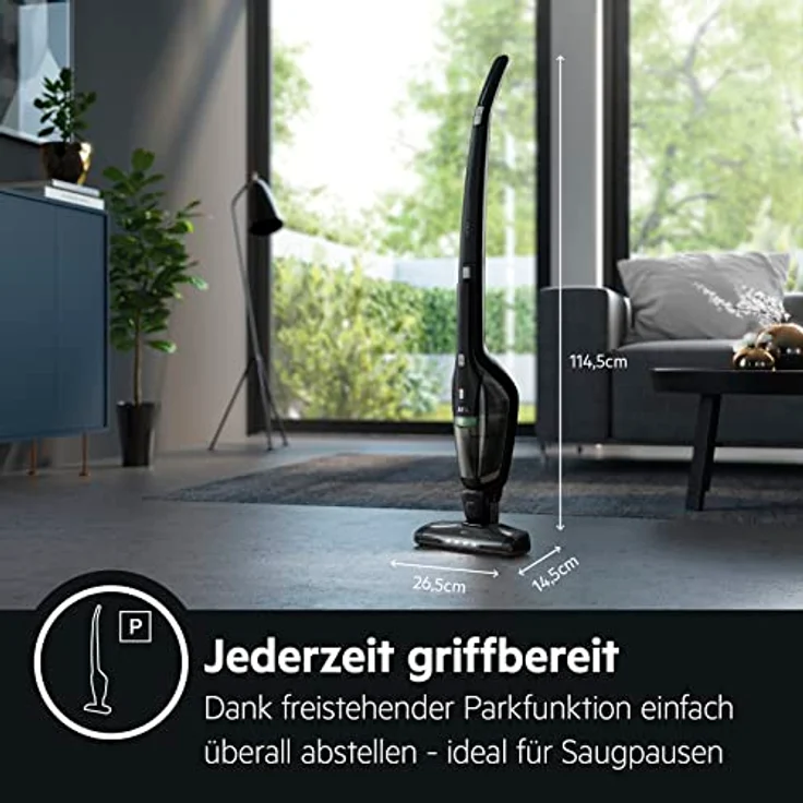 AEG CX7-2-45MÖ kabelloser Handstaubsauger, 45 min Laufzeit, freistehend, 180° Drehgelenk, Bürstenreinigungsfunktion, LED-Frontlicht – Bild 3