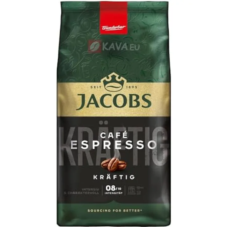 Jacobs Espresso Expertenröstung, Kaffee, ganze Bohnen, Röstkaffee, Kaffeebohnen, 1er Pack (1 x 1000g)