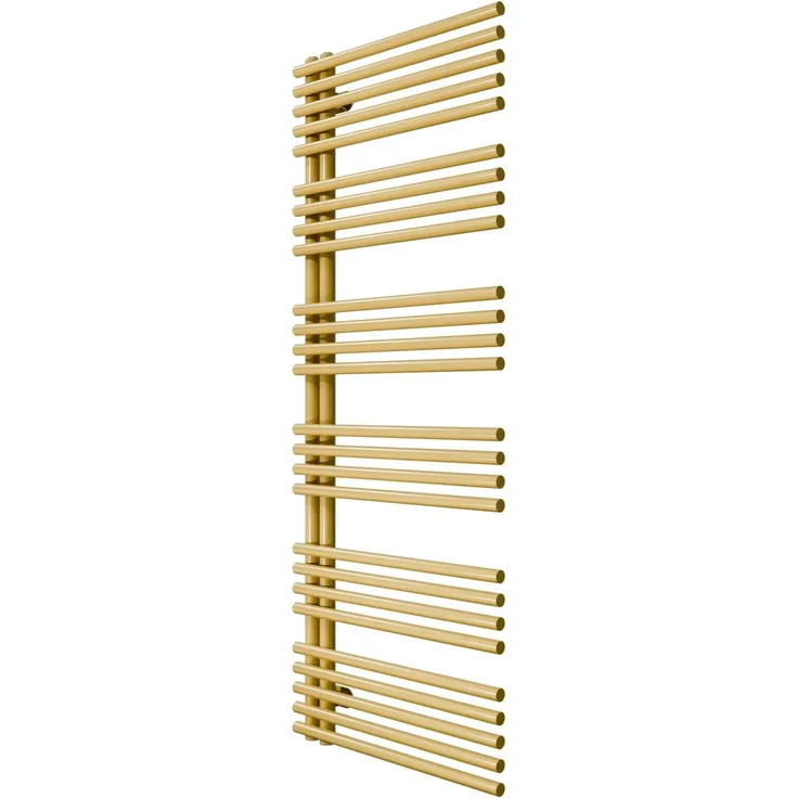 Schöner Wohnen Design-Heizkörper Celia, 151 cm x 60 cm, goldfarbener Heizkörper mit gleichmäßiger Wärmeverteilung und Handtuchhalter