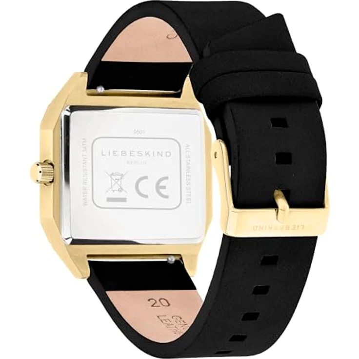 LIEBESKIND LT-0501-LQ, Damen Analog Quarz Uhr mit gold mattiertem Edelstahlgehäuse, hochwertigem Lederband und kratzunempfindlichem Mineralglas, wasserdicht bis 3 bar – Bild 4