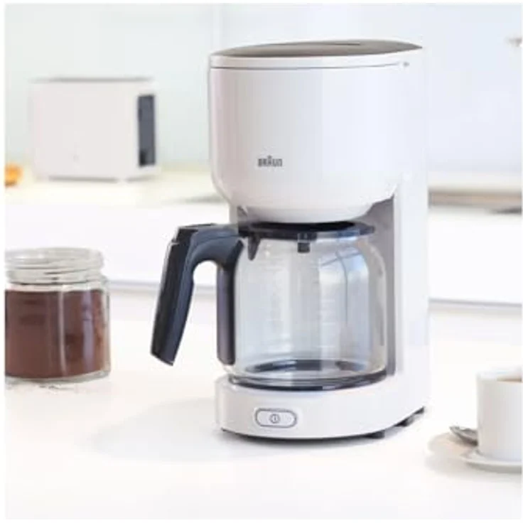 Braun KF 3120 WH Filterkaffeemaschine, Kaffeemaschine für 10 Tassen Filterkaffee, Integrierter Wasserfilter, Tropf-Stopp, OptiBrew System, Weiß – Bild 4