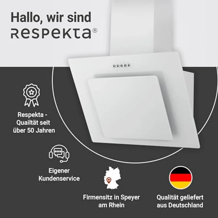 Respekta CH21060WBZ Kopffreihaube, Wandmontage, weiß – Bild 9