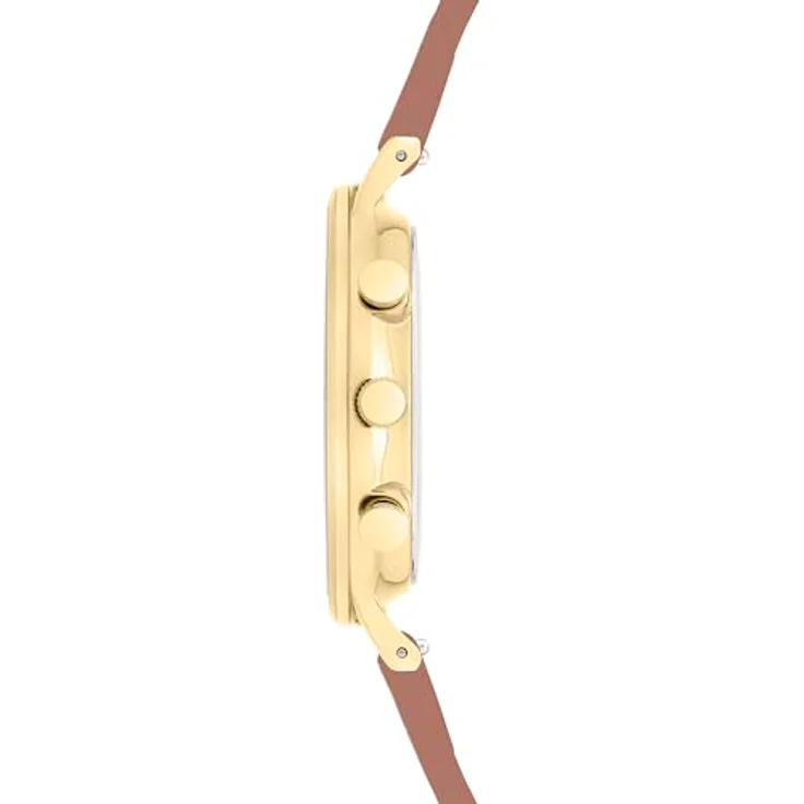 Liebeskind Berlin Armbanduhr LT-0381-LM IP Gold braun, Multifunktions Damenuhr mit Edelstahlgehäuse und Lederband – Bild 3
