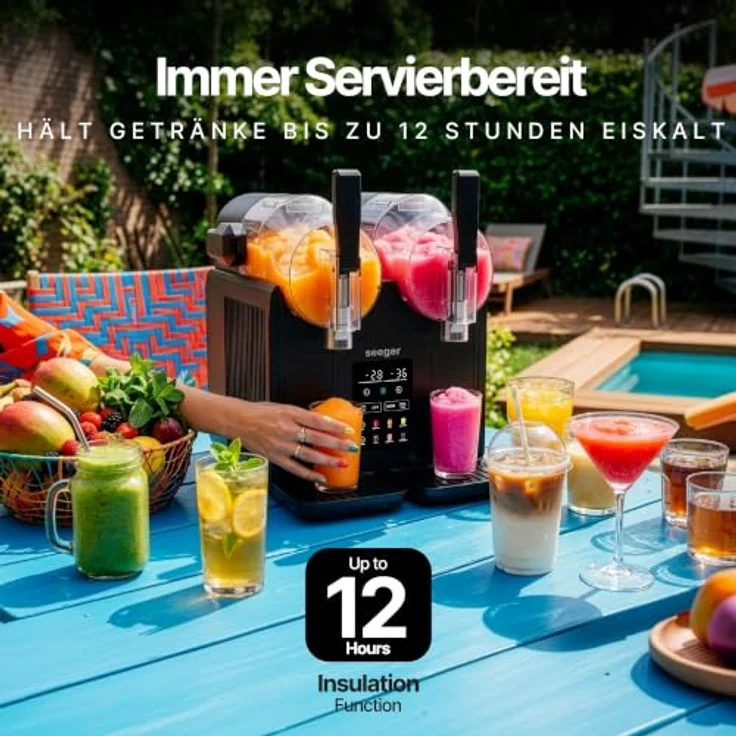Seeger SuperSlush Twin, Slush-Eismaschine mit 2 separaten 2-Liter-Behältern und InstantFreeze-Technologie – Bild 3