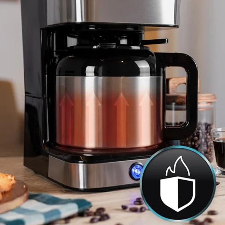 Cecotec Coffee 66 Drop & Thermo, Tropfkaffeemaschine mit 950 W, 1,2 L für 10 Tassen, ExtremeAroma-Technologie, Tropf-Stopp-Funktion, Wasserstandsanzeige, wiederverwendbarer Netzfilter, Überhitzungsschutz – Bild 5