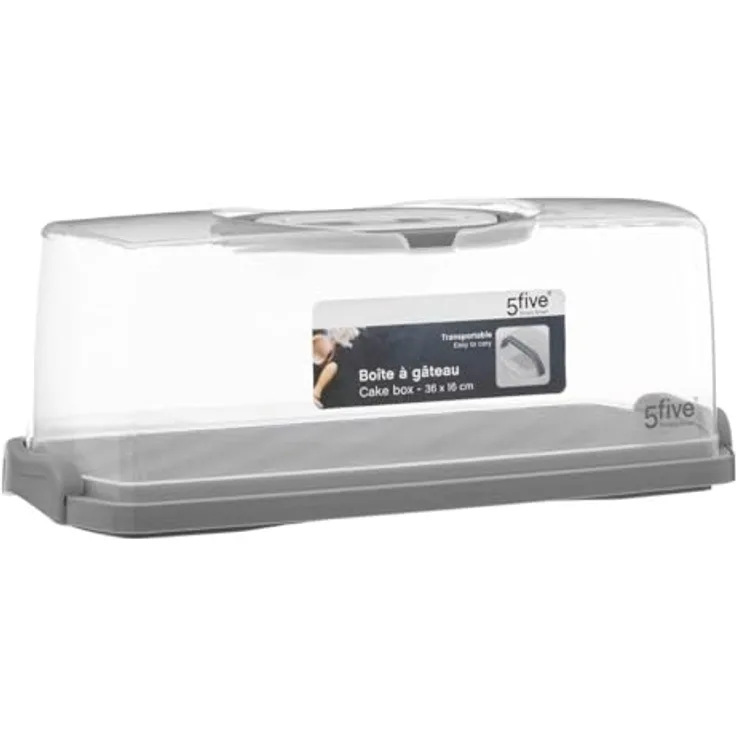 5 five simply smart Cestino per torte a scatola 36x16cm, grau
