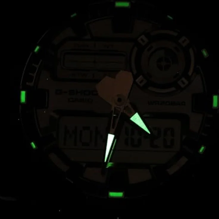 Casio G-Shock Herrenuhr Ana-Digi, schwarz/gold, Kunststoffband, Alarm, Stoppuhr, mineralglas, japanisches Quarzwerk – Bild 6
