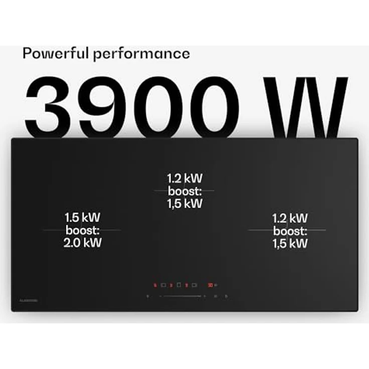 Klarstein Velaire Induktionskochfeld 80cm, 3 Zonen, 5500W Boost, Touch-Slider, Timer, Kindersicherung, Glas, minimalistisches Design – Bild 3