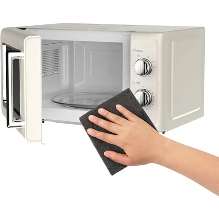 Silva MW-R 25.3, Retro Mikrowelle mit 700 Watt, 20-Liter-Garraum, beige – Bild 5