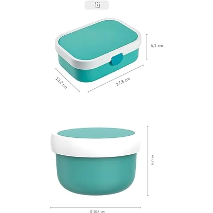 Mepal Kinder Obst- und Bento Box Campus meets Fruits Spülmaschinenfest & BPA-frei 300 & 750 ml Mit Fächern, Gabel & Clip-Verschluss Perfekt für Snacks & Mahlzeiten Little Farm – Bild 3