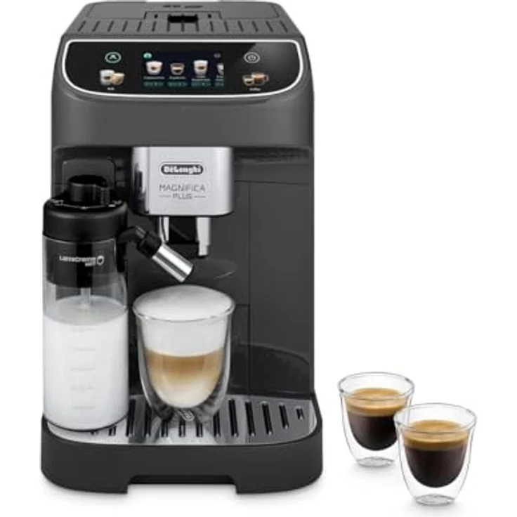 De'Longhi Kaffeevollautomat Magnifica Plus ECAM 320.61.G, Voll-Touch-Farbdisplay und LatteCrema Hot Milchsystem, Metallic-Rahmen – Bild 2