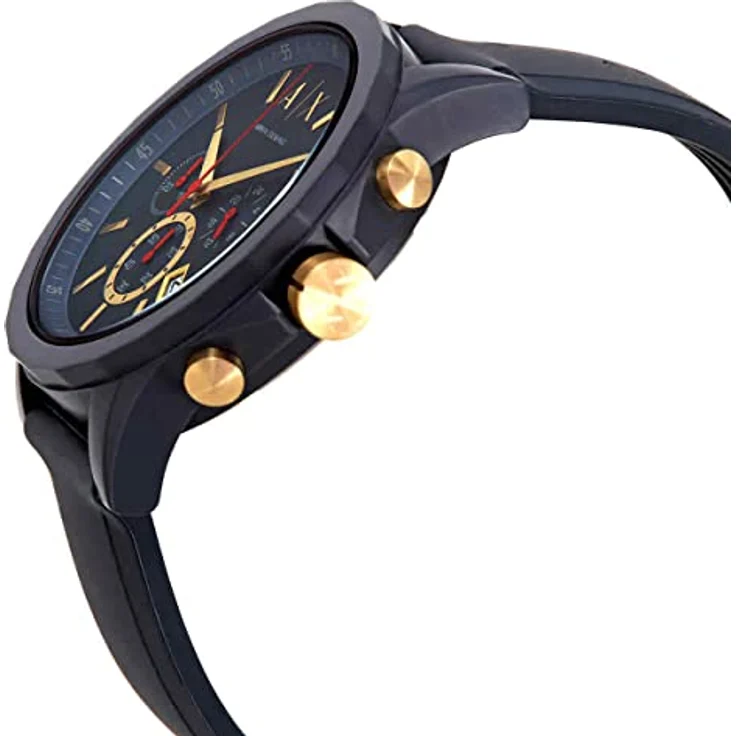 Armani Exchange Uhr für Männer , Chronographenwerk, 47mm blaues Silikongehäuse mit Silikonarmband, AX1335 – Bild 4