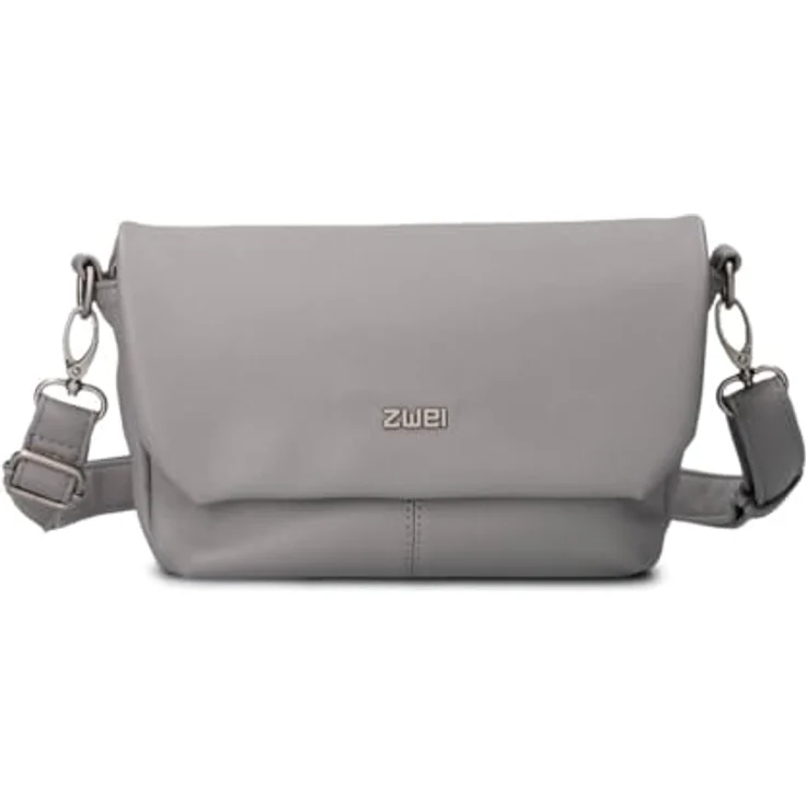 ZWEI Bodybag Mademoiselle M40, Crossbody Bag aus genarbtem Kunstleder, grau, 26 x 7 x 16 cm – Bild 2