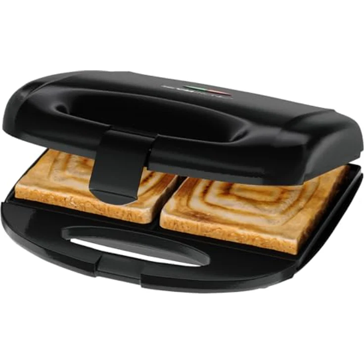 CLATRONIC Sandwichmaker ST 3814, Sandwichtoaster mit viereckigen Sandwichplatten, Backampel, Antihaftbeschichtung und wärmeisoliertem Griff – Bild 1