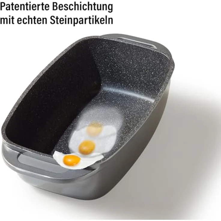 STONELINE Bräter 40 x 22 cm, mit Aluguss-Deckel, induktionsgeeignet, Deckel als Auflaufform verwendbar – Bild 5