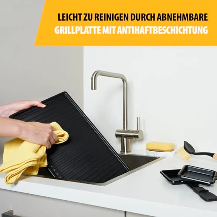 Tristar Raclette – 8 Personen – Kochfläche 42 x 23 cm – Einstellbarer Thermostat mit Lichtring – 1400 W – Schwarz – RA-2746 - Preisvergleich – Bild 4