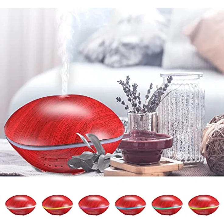 Sixtol Aroma Diffuser, aromatischer Luftbefeuchter aus steinrot Holz, 500 ml – Bild 3