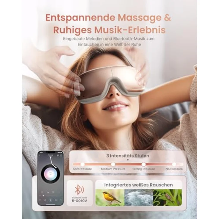 RENPHO Eyeris 3 G010V, Gesichtsmassagegerät mit 3 Akkupressur-Modi, Wärme- und Vibrationsfunktion, inkl. kühlbarer Gel-Maske, ergonomisches Design – Bild 7