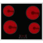 PKM Glaskeramikkochfeld EB-C4G Timer | Touch Control | 6000 W | Edelstahlrahmen | Abschaltautomatik | Kindersicherung |