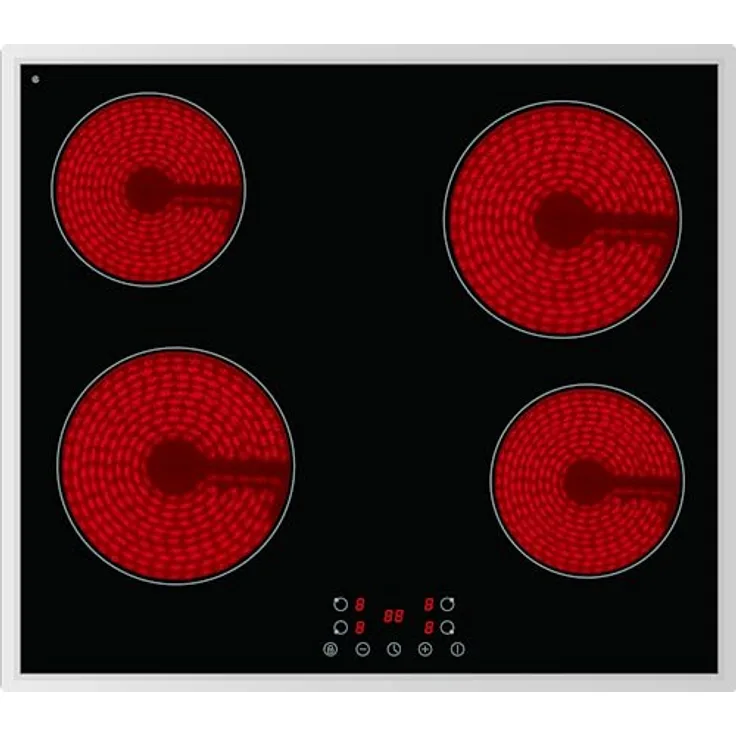 PKM Glaskeramikkochfeld EB-C4G Timer | Touch Control | 6000 W | Edelstahlrahmen | Abschaltautomatik | Kindersicherung |