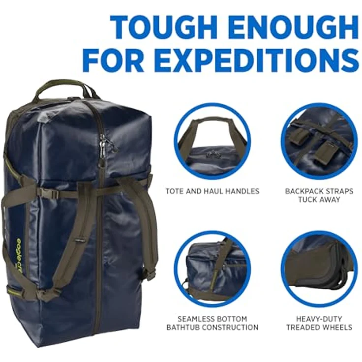 Eagle Creek MIGRATE WHEELED DUFFEL BAG 110L, Abriebfestes Poly-TPU-Gewebe in blau – Bild 5