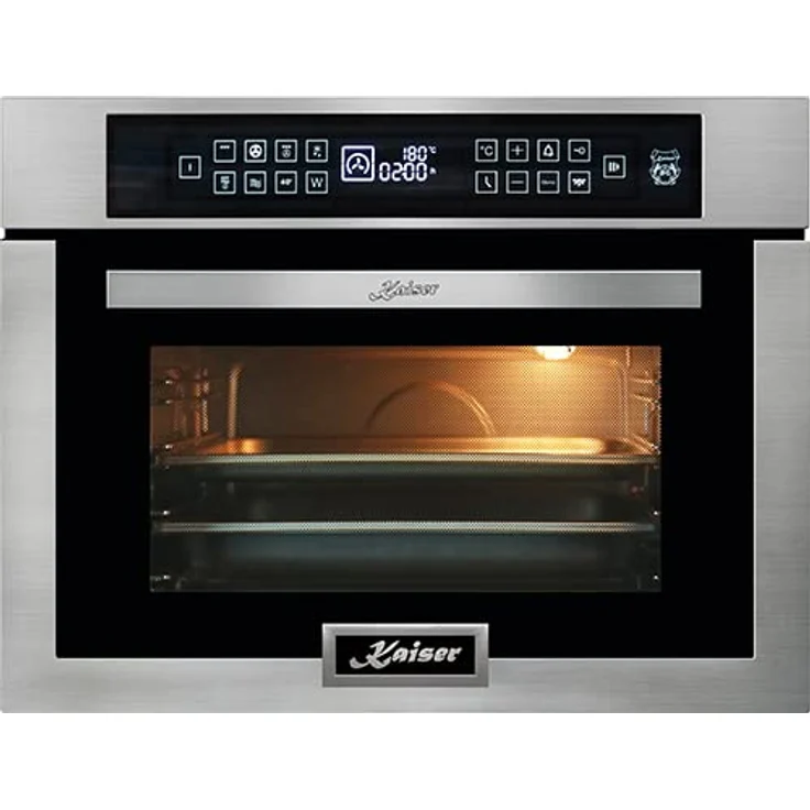 Kaiser EM 6307 R Einbau Mikrowellen Backofen, 38 L, 45 cm Hoch, Touch Control, 22 Funktionen, Elektronische Schaltuhr, Heißluft System, Infrarotgrill, Edelstahl, Mikrowelle Backofen – Bild 1