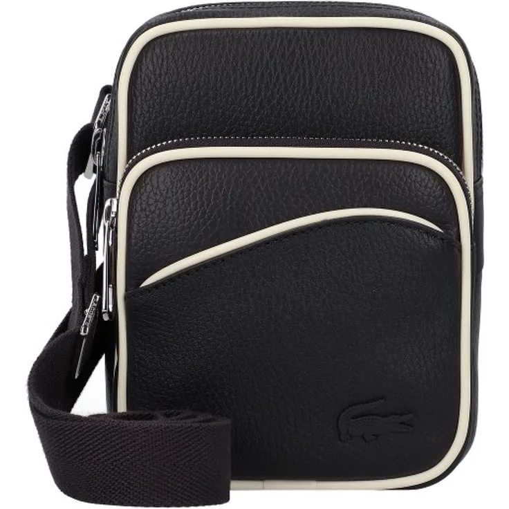Lacoste Angy Umhängetasche, 100% Leder, 14 cm x 5 cm x 19 cm, blau