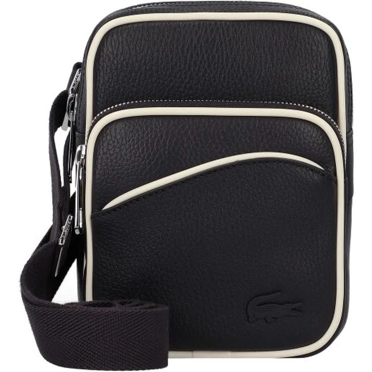 Lacoste Angy Umhängetasche, 100% Leder, 14 cm x 5 cm x 19 cm, blau
