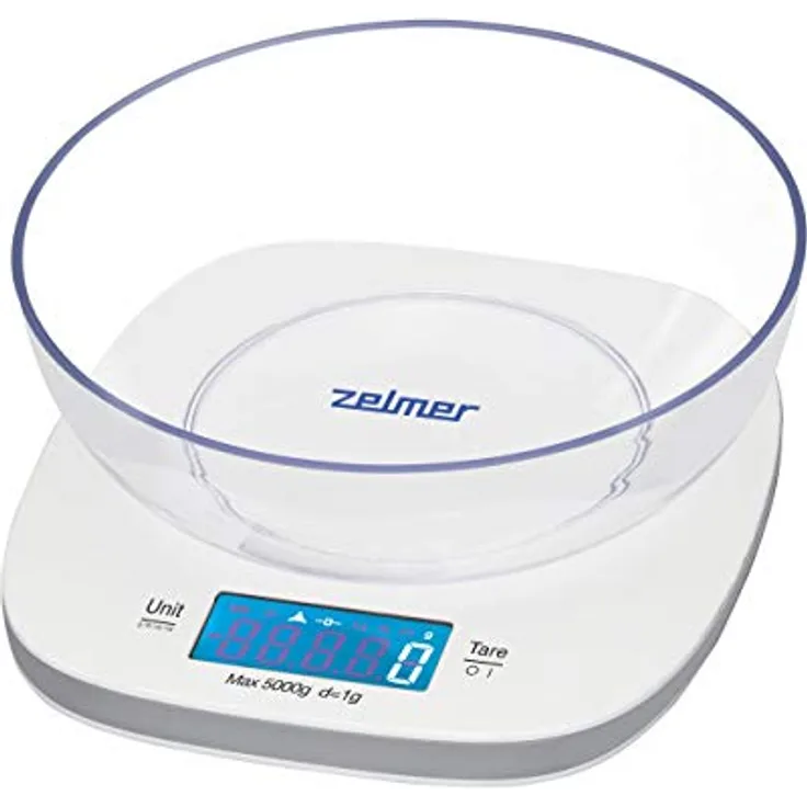 Zelmer ZKS1450 Digitale Waage Küchenwaage, 1g zu 5kg, mit Tara-Funktion, LCD Display