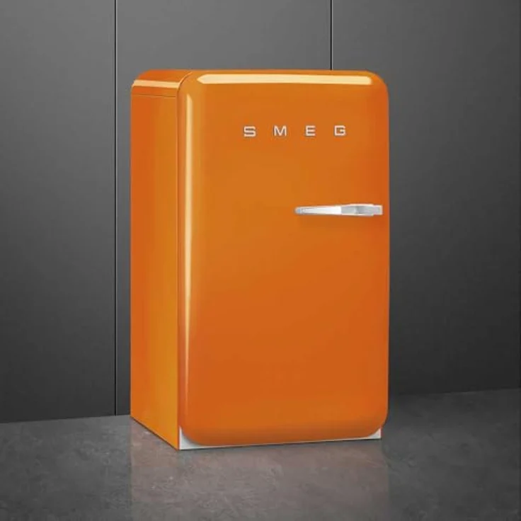 Smeg FAB10LOR6 Kühlschrank, Tisch Top Vintage, 122 l, Gefrierschrank 17 l, Scharniere links, mit Gemüsefach und LED-Beleuchtung, H 97 cm, orange – Bild 3