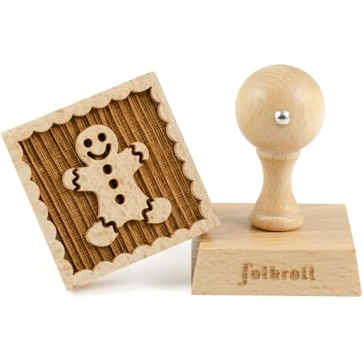 Folkroll Buchenholz Keks-Stempel Lebkuchenmann 55x55 mm