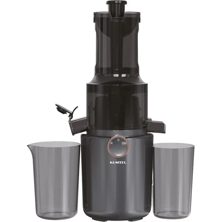 Opviq Slow Juicer HSJU-01, 200 W, grauer Entsafter mit 50 U/min Pressgeschwindigkeit und automatischem Tresterauswurf