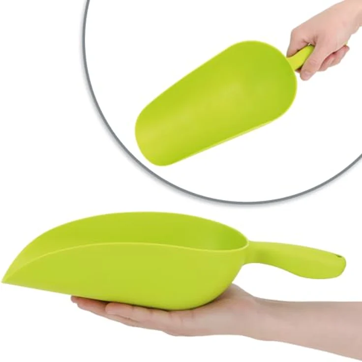 com-four 2x Futterschaufel mit großem Fassungsvermögen für Tierfutter und Saatgut, 28,5 cm & 32,5 cm, grün – Bild 4