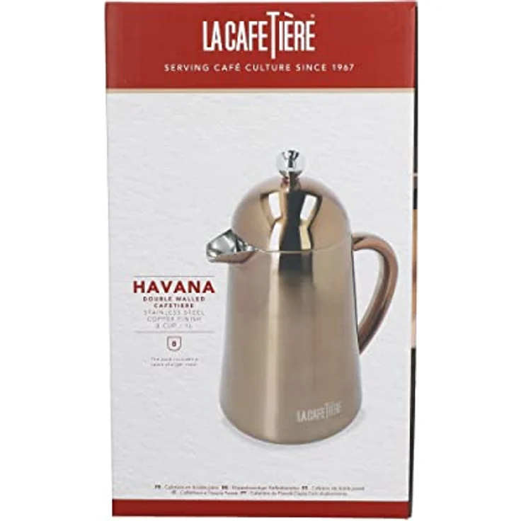 La Cafetière Havana, isolierte Kaffeemaschine für 8 Tassen, Edelstahl mit Kupfer-Finish – Bild 2