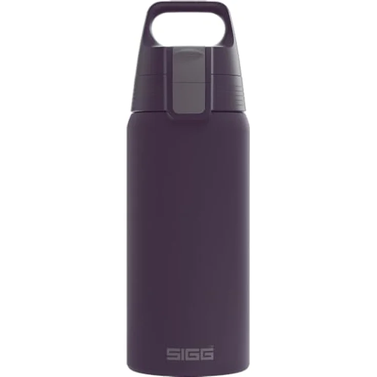SIGG Shield Therm One Nocturne, isolierte Trinkflasche aus 90% recyceltem Edelstahl, dunkelviolett, 0,5L, kohlensäurehaltig, auslaufsicher, BPA-frei, spülmaschinenfest – Bild 1