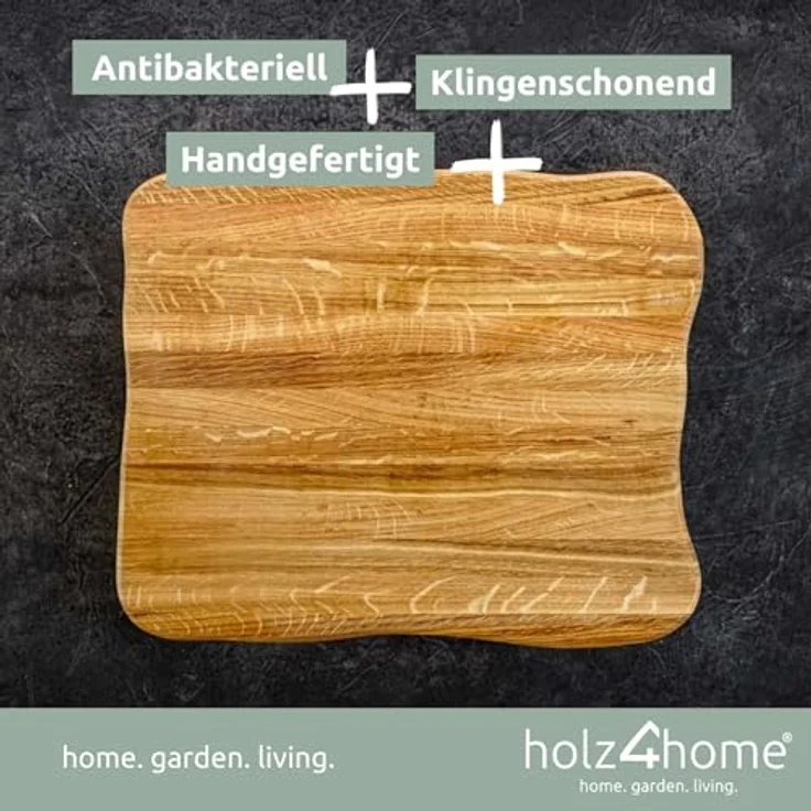 holz4home La Madera Schneidebrett Top aus Eiche hell | Steakbrett mit antibakteriellen Eigenschaften – Bild 4
